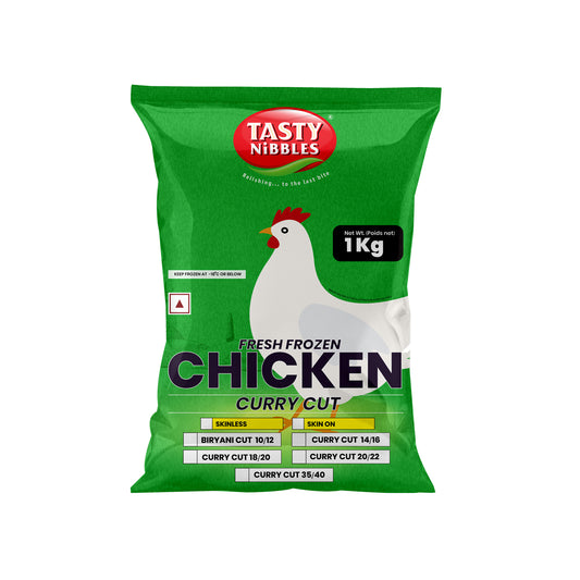 FROZEN CHICKEN- SKINLESS CURRY CUT 1 KG